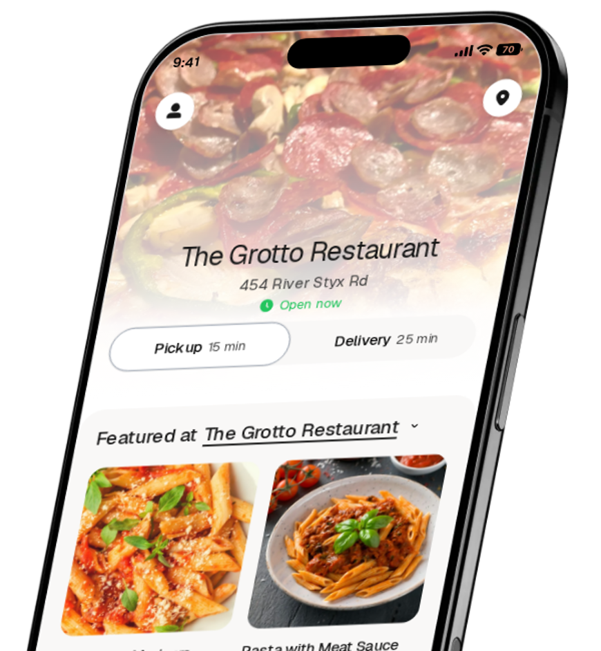 The Grotto Restaurant app preview